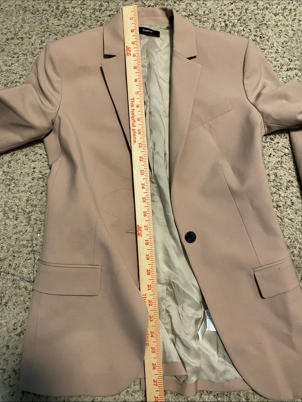 Theory Women's Light Blush Single-Button Blazer - Picture 6 of 6